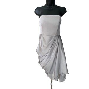 Coast women’s dress strapless/ boned silver grey dressy 36 chest wedding cocktai